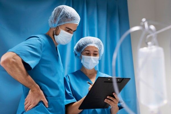 médicos hablando sobre el tratamiento de un paciente con esta enfermedad