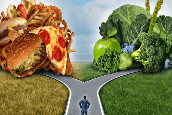 Colesterol bueno y malo - Gráfico que representa el equilibrio entre colesterol bueno y malo en una dieta saludable