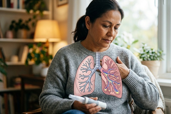 Bronquiectasia es mortal - Imagen representativa de una mujer con afección pulmonar