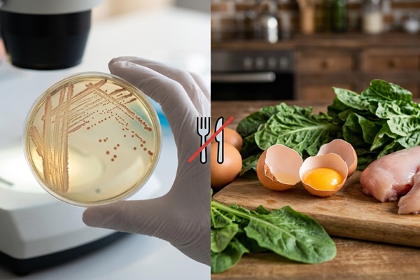 Representación gráfica de alimentos contaminados con salmonelosis una de las infecciones por animales más comunes