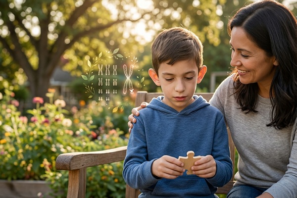 Niño con problemas de aprendizaje en una sesión de terapia cognitiva