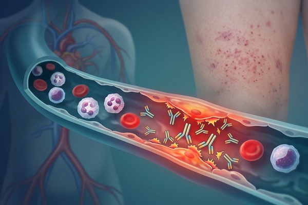 Vasculitis por IgA - Representación gráfica de las manifestaciones clínicas que ocasiona la vasculitis purpura en adultos
