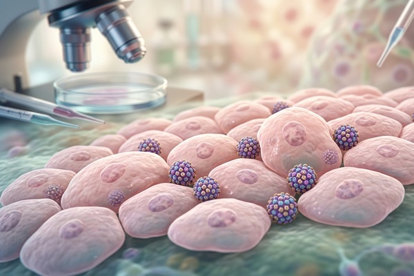 ETS - Representación gráfica del virus del papiloma humano VPH una de las enfermedades de transmisión sexual asintomáticas